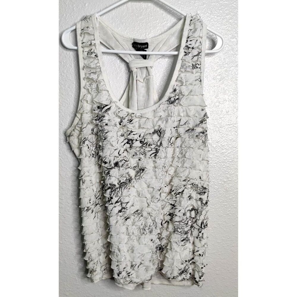Lane Bryant Ruffle Tank Top in white and black. Size 22/24